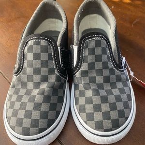 Toddler checkered slip on vans